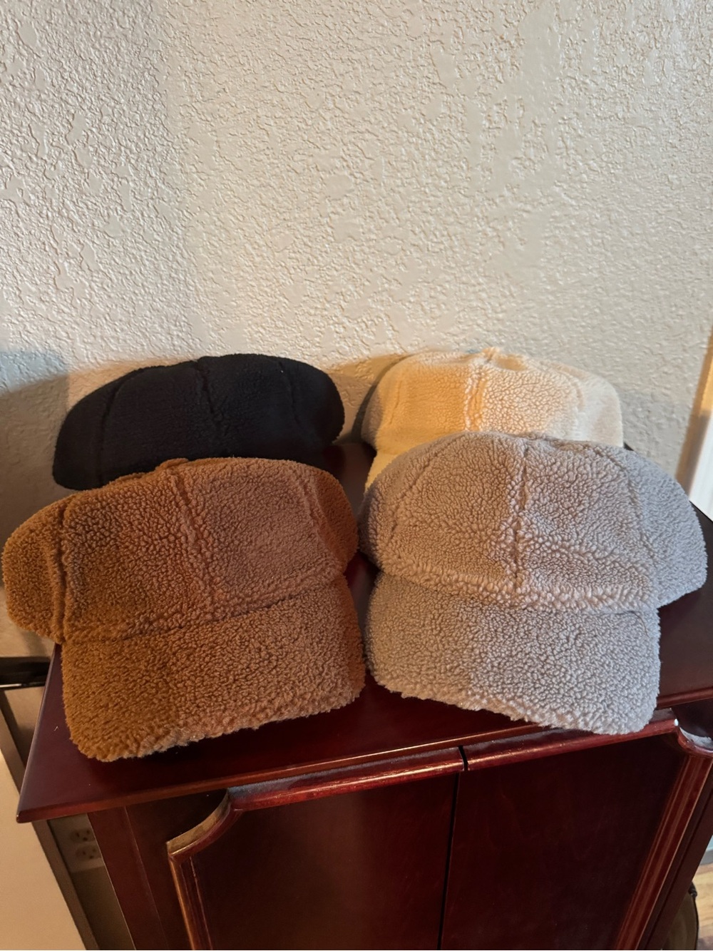 NWT CC Sherpa Baseball Caps - Black, Cream, Brown, Grey
